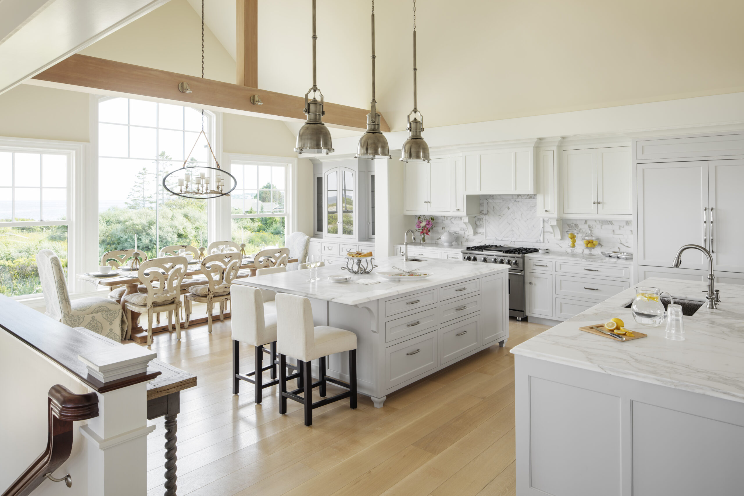 Wooden wide plank flooring in a modern interior scene