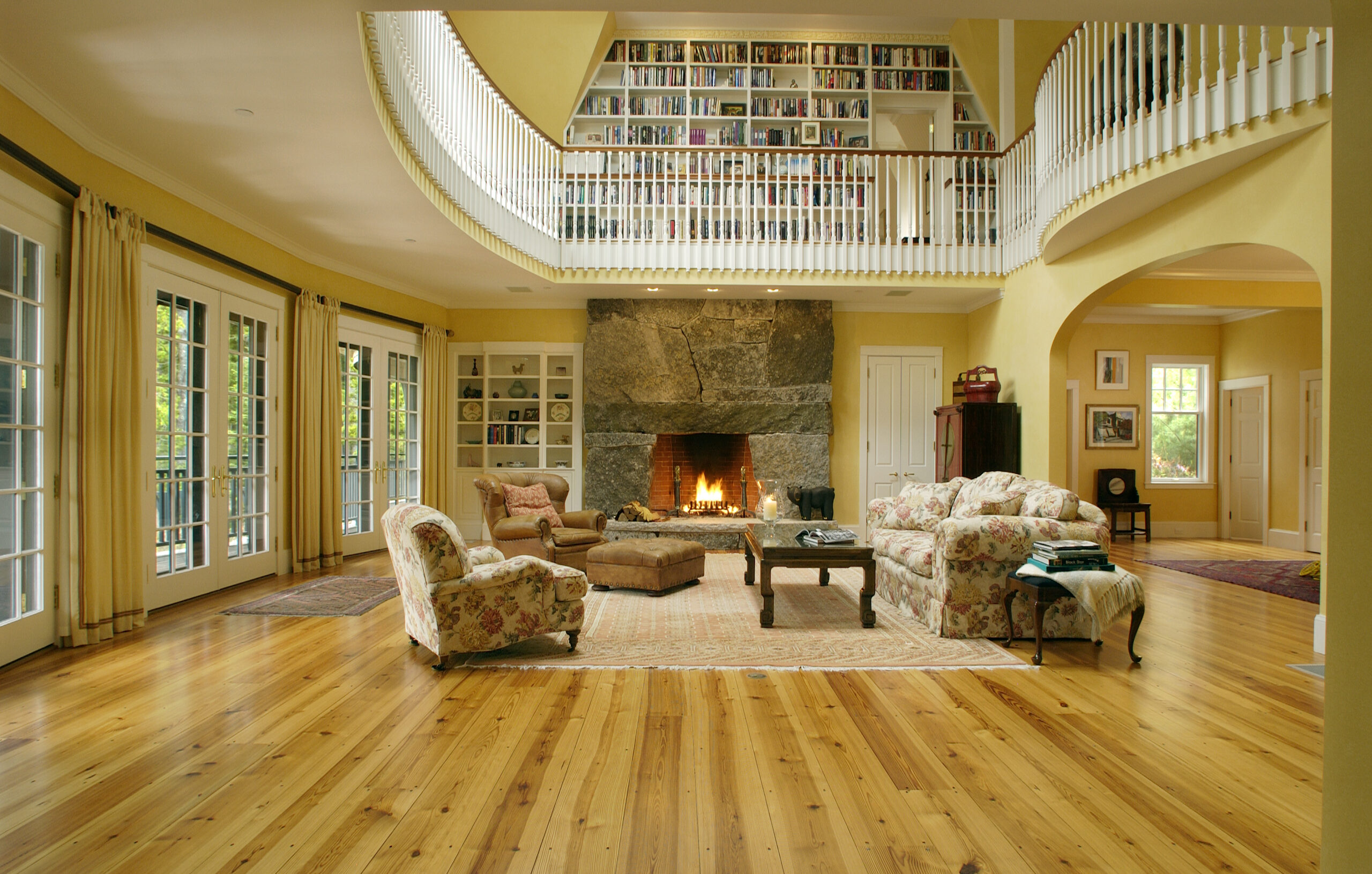 Wooden plank flooring in a modern interior setting
