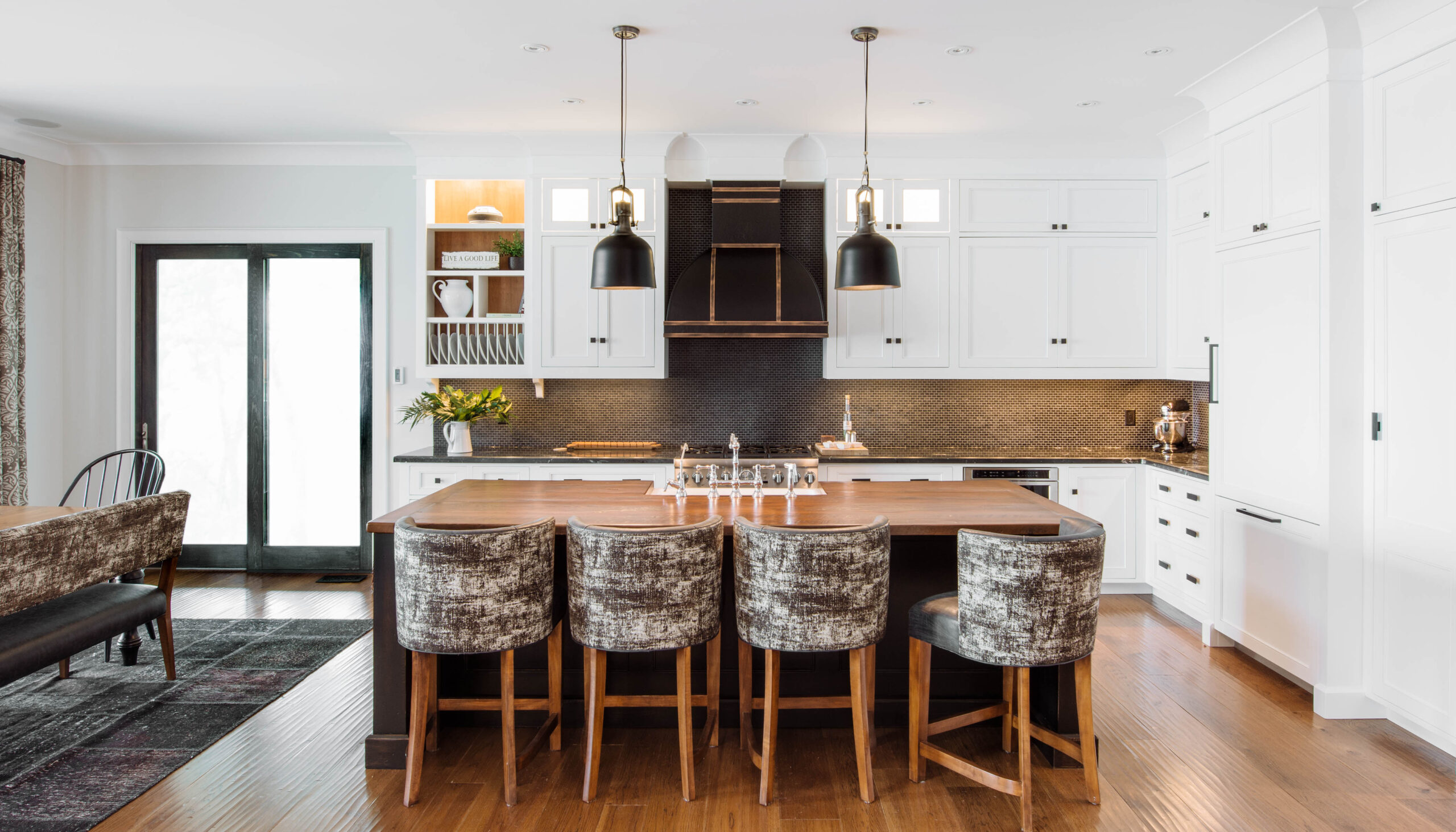Beautiful wide oak hardwood flooring in natural finish